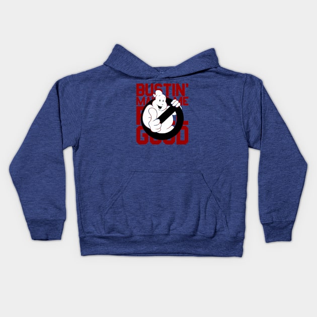 Bustin Ghost Feel Good Kids Hoodie by ManulaCo